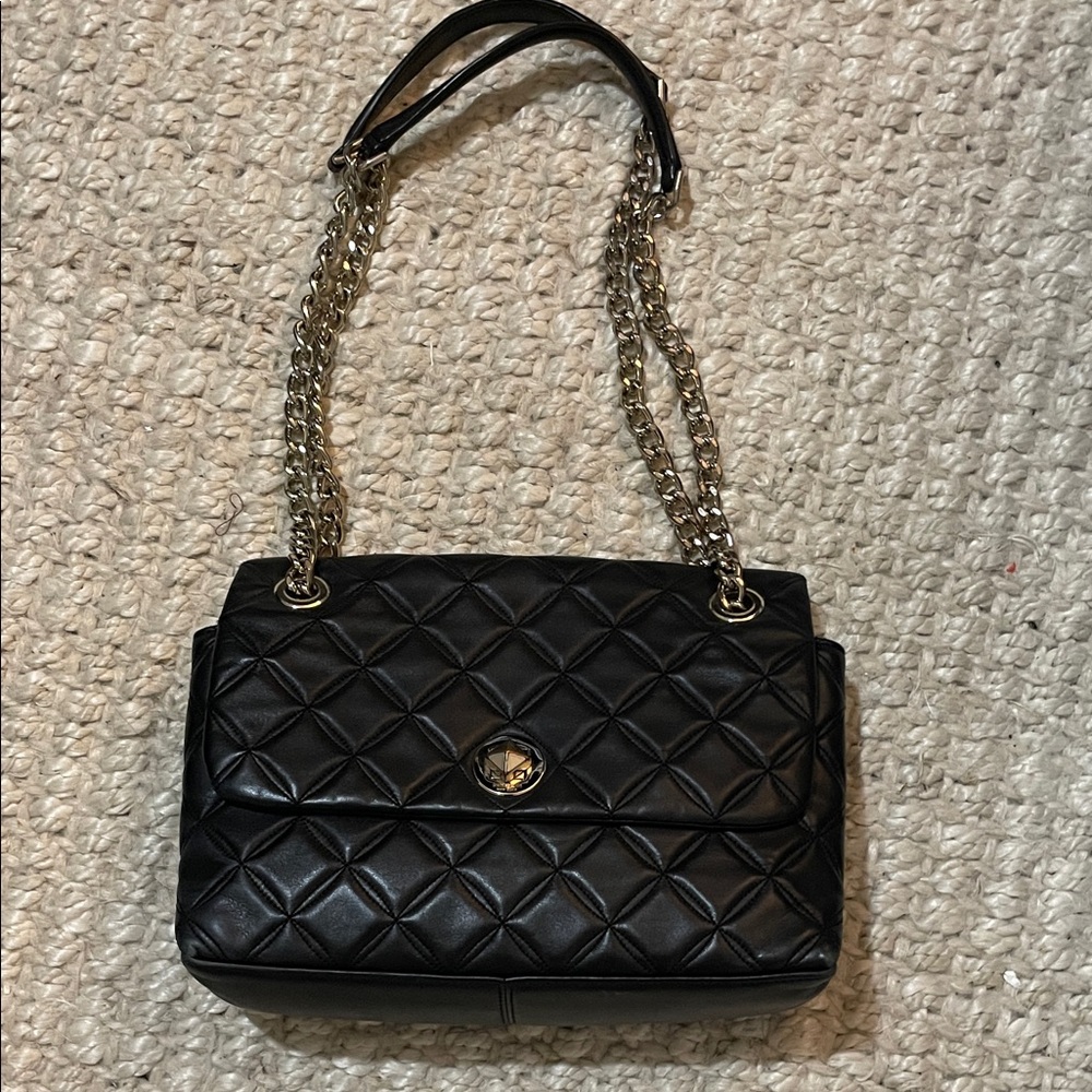 Black Quilted Chain Shoulder Bag